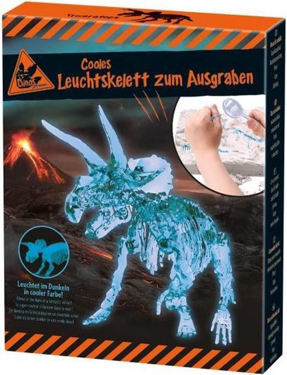 dinosaurus opgravingsset glow in the dark Triceratops