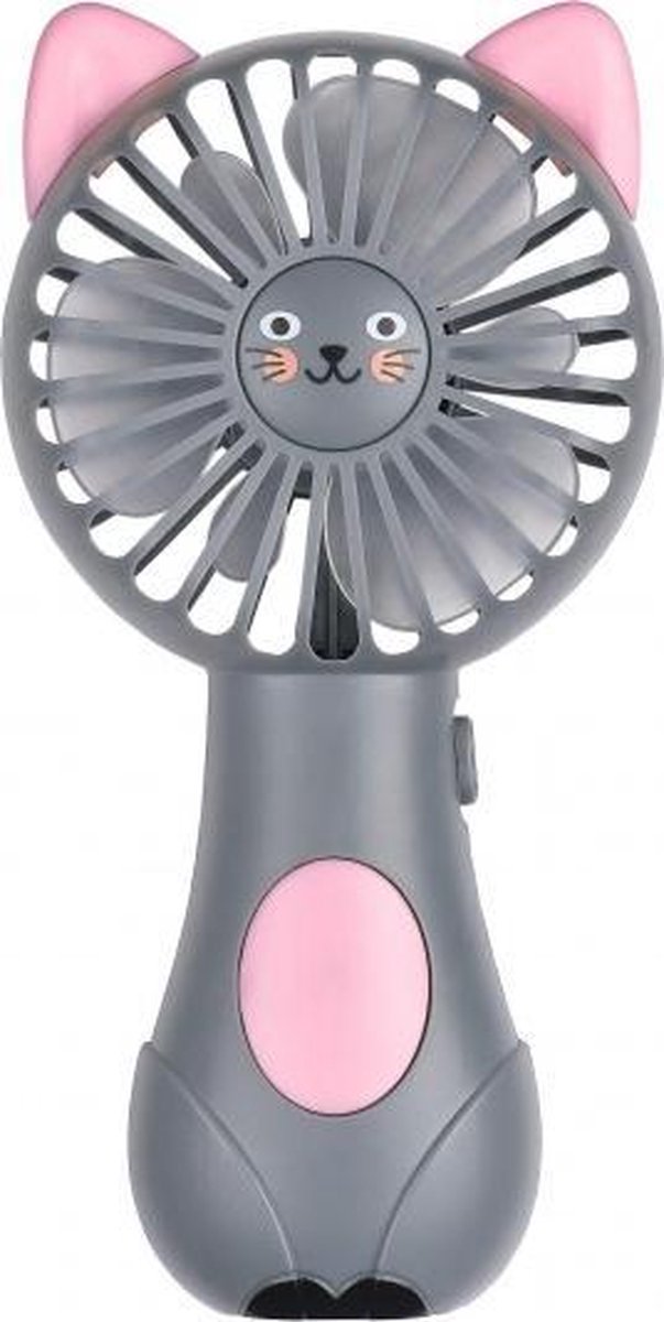 handventilator poes junior 17 cm grijs