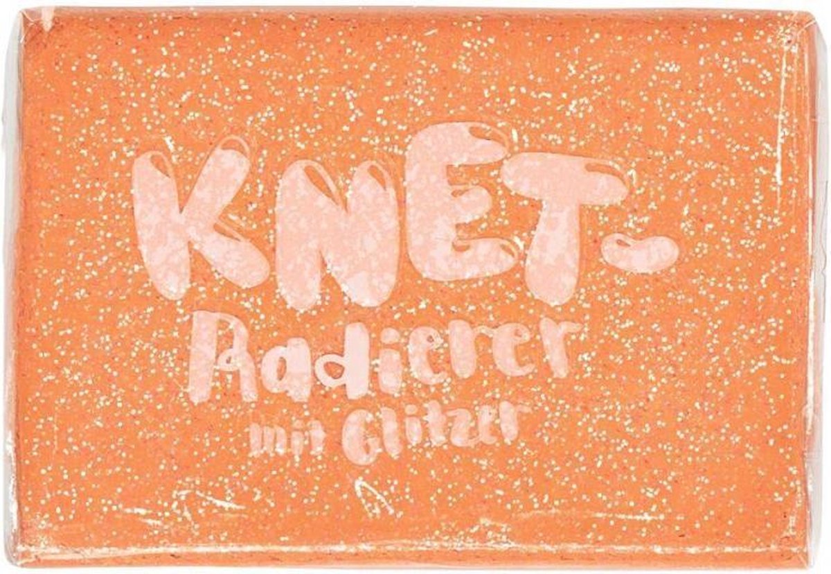 kneedgum glitter junior 6 x 4 cm polymeer oranje