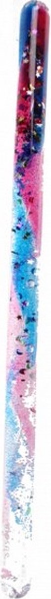 toverstaf met glitters 30 cm roze/blauw