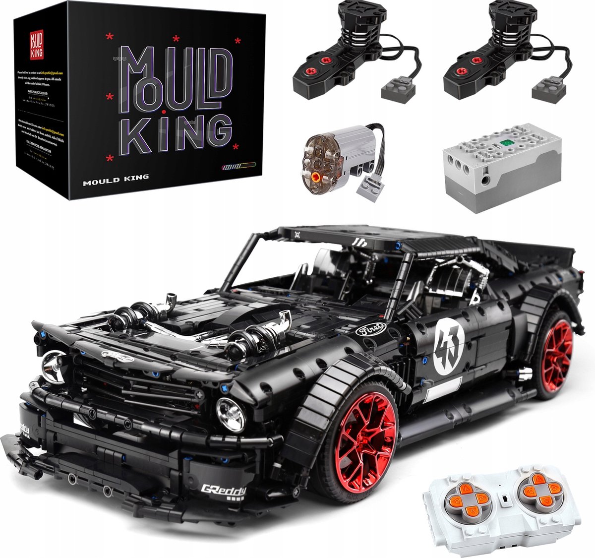 Mould King 13108 Hoonicorn musclecar (gemotoriseerd) - Compatible met de grote merken - Bouwdoos / Bouwset - DIY - 2943 onderdelen - Mouldking