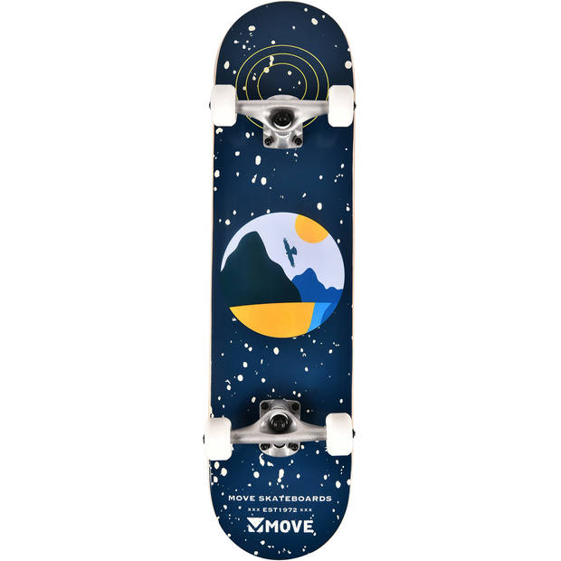 Move Nature skateboard 79 x 19,7 cm donkerblauw/wit