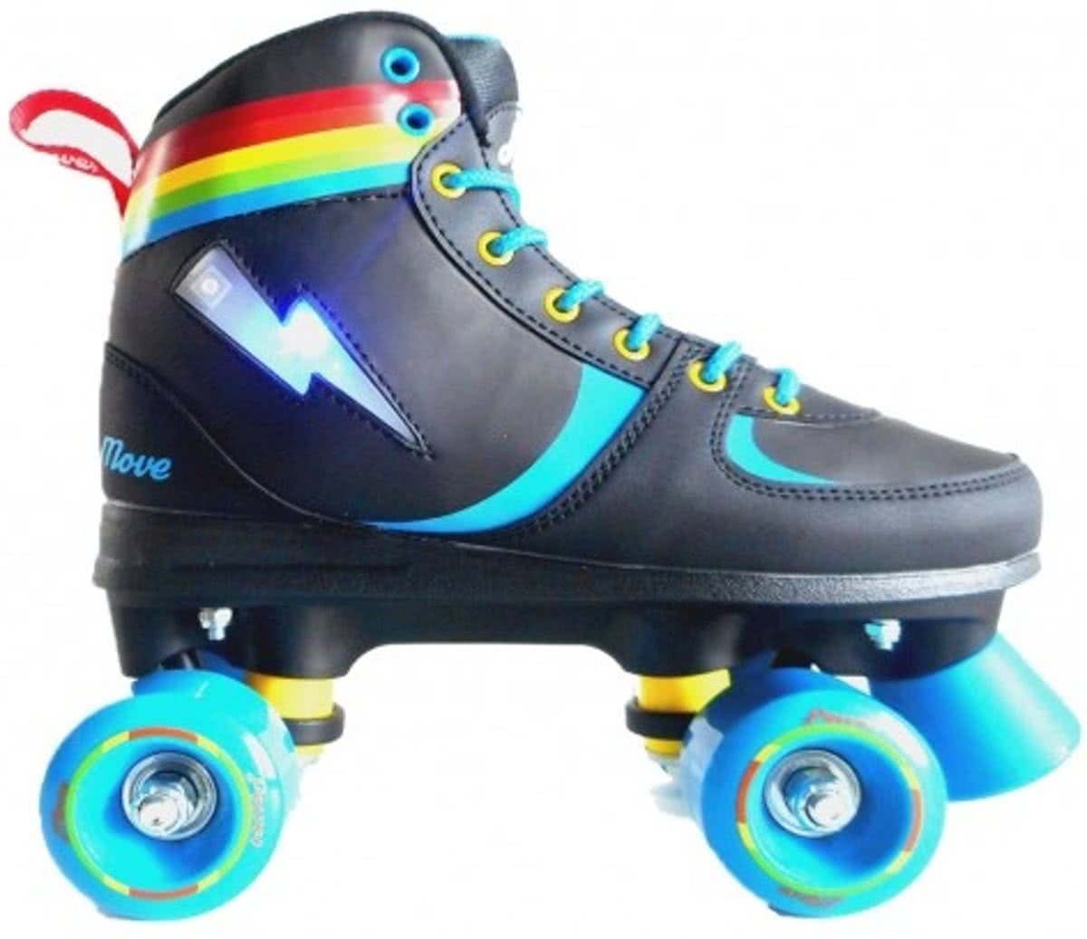 Move Rolschaatsen Quad Rainbow Junior Zwart Maat 37/38