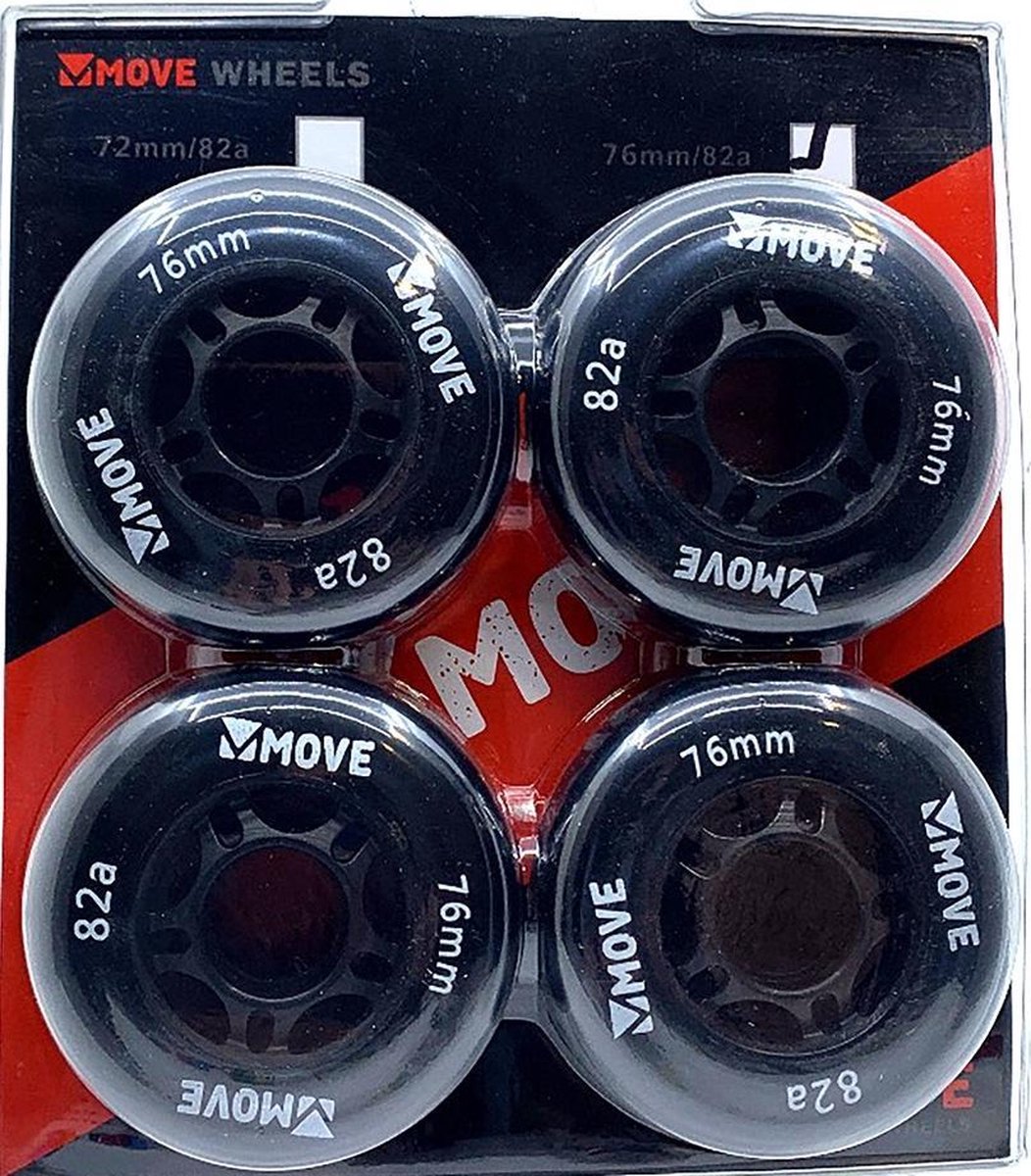 Move Skatewielen 82a Polyurethaan 76 Mm Zwart 4 Stuks