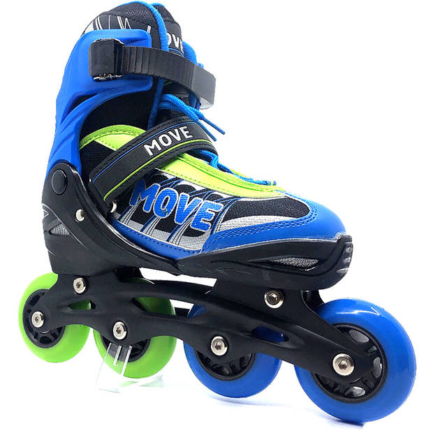 Move inline skates Fast semi-softboot verstelbaar blauw/groen maat 30-33