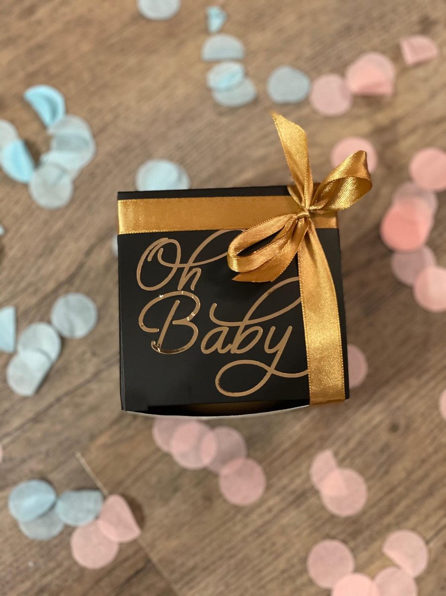 Gender Reveal Mini Ballon Box Blauw Jongen Geslachtsonthulling