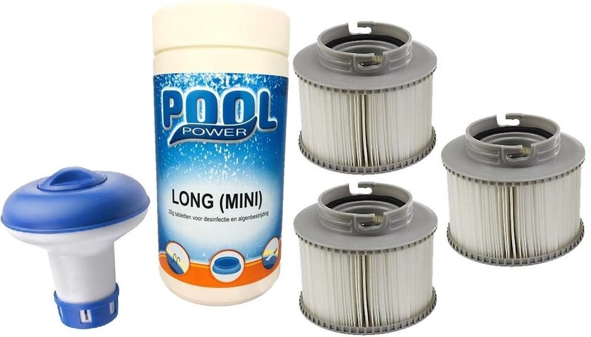 3x Mspa filter cartridge set met 1kg chloortabletten en chloordrijver pakket (o.a. Aldi / Lidl Spa)