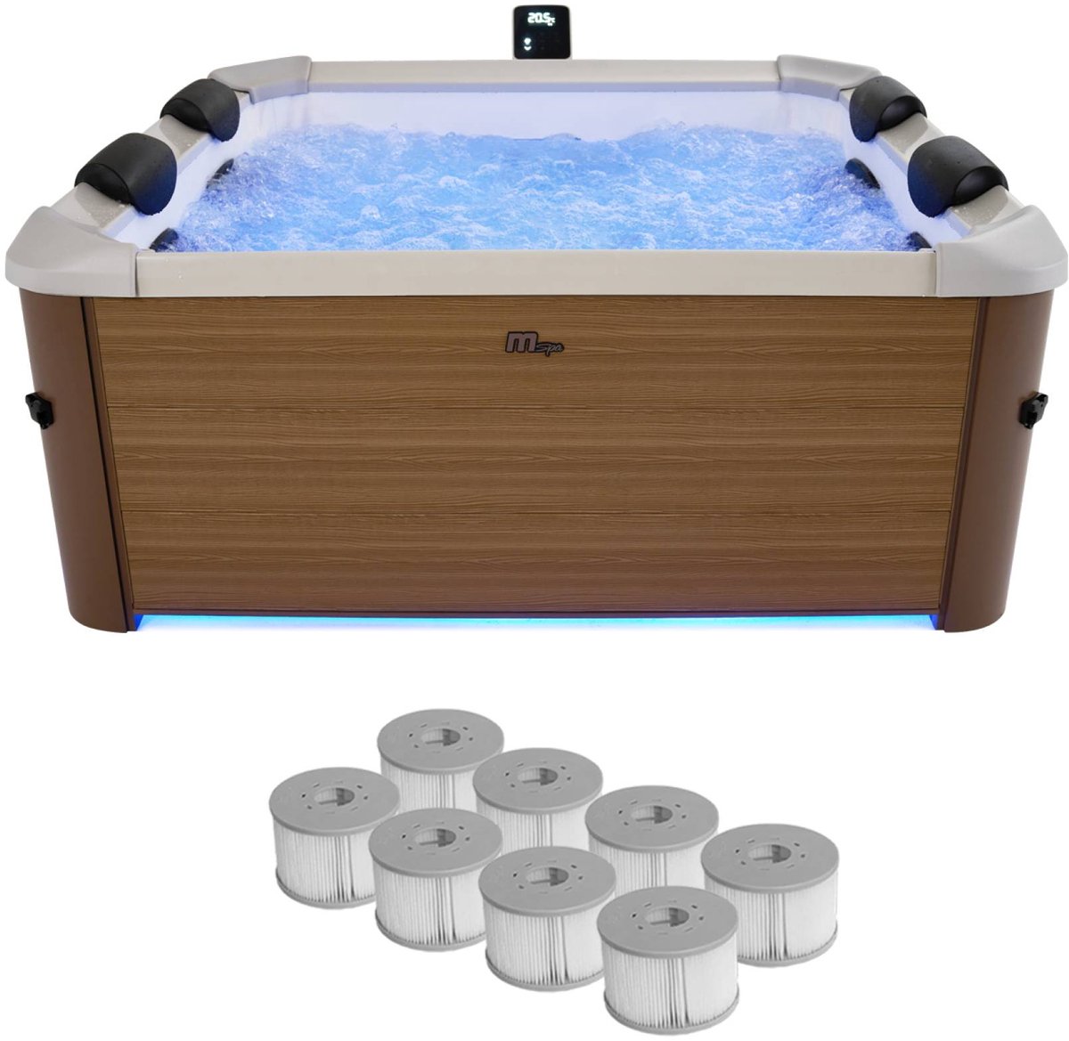   Vaste Spa Amber - Hydromassage voor 6 personen - 4 kussens - 8 filters