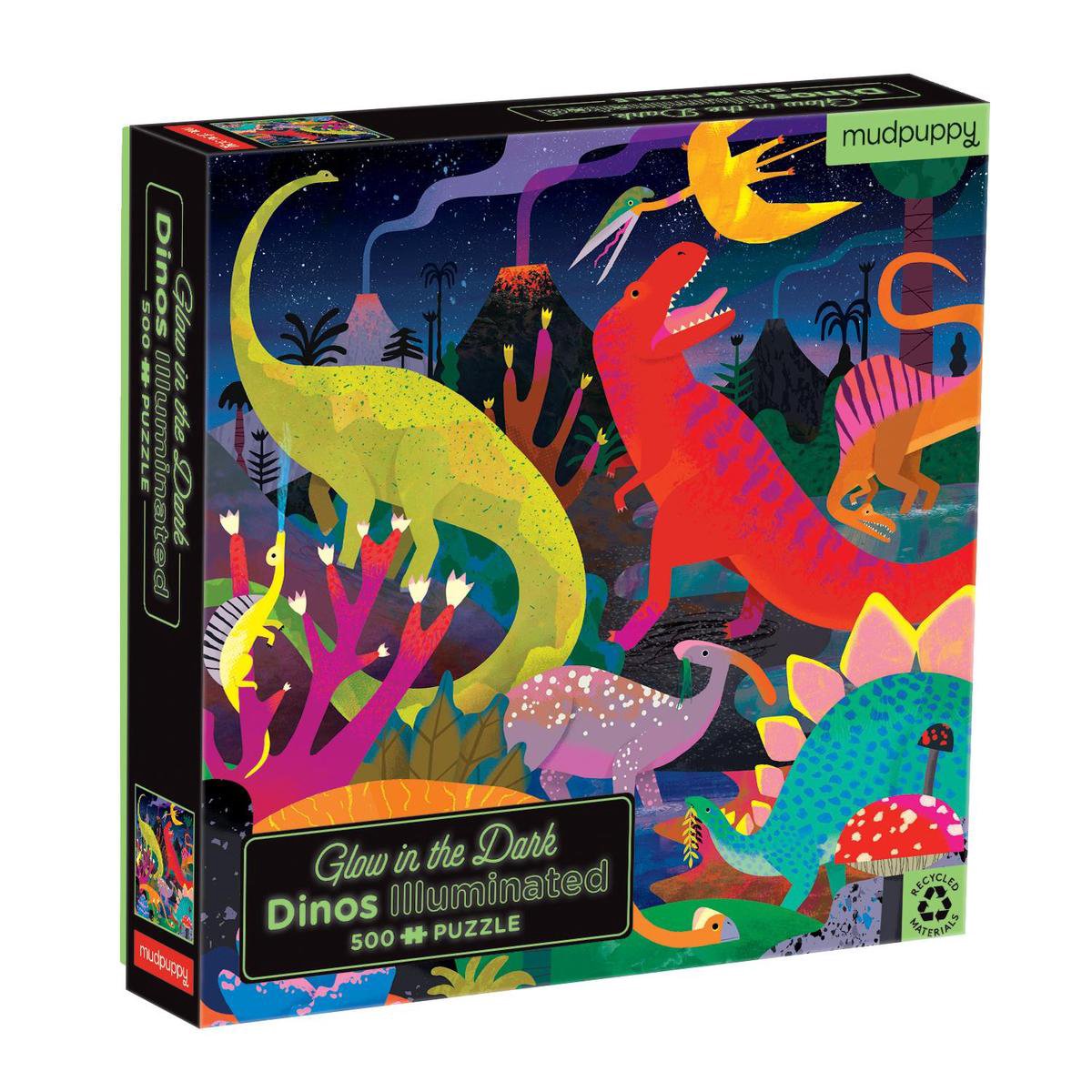 Grote dino puzzel glow in the dark - Mudpuppy