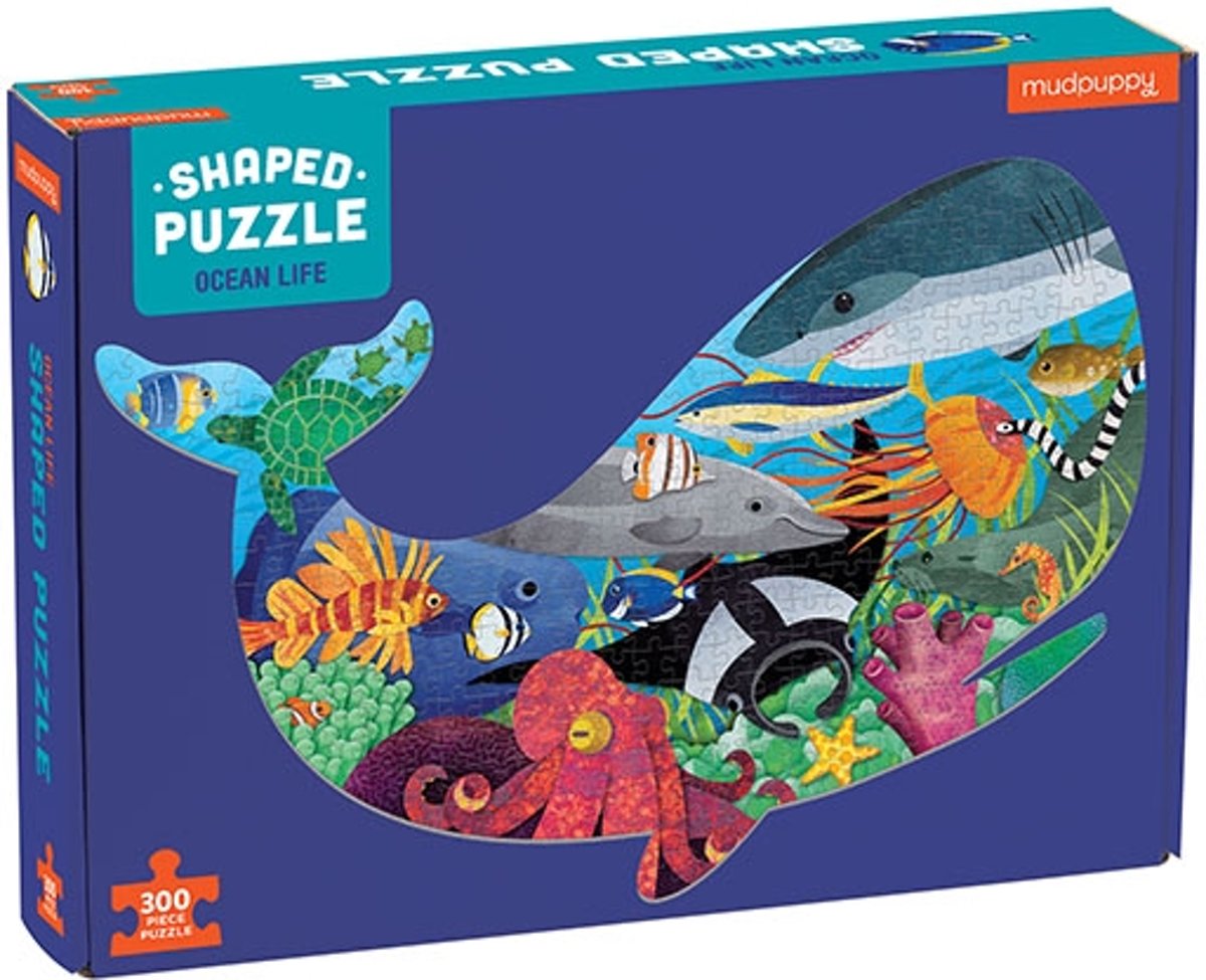 Mudpuppy 300 PC Shaped Puzzle - Ocean Life