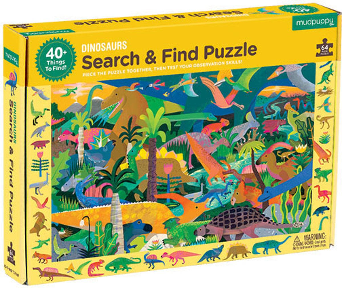 Mudpuppy Search & Find Puzzle - Dinosaurs - 64pcs