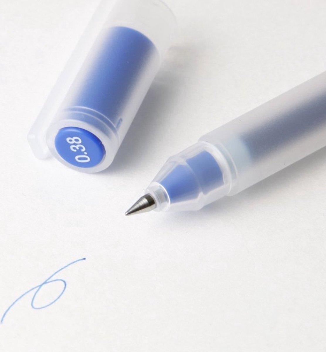 Muji Gel Pen Kleur Inkt Blauw 0.38mm + 1 Reserve Vulling Refill