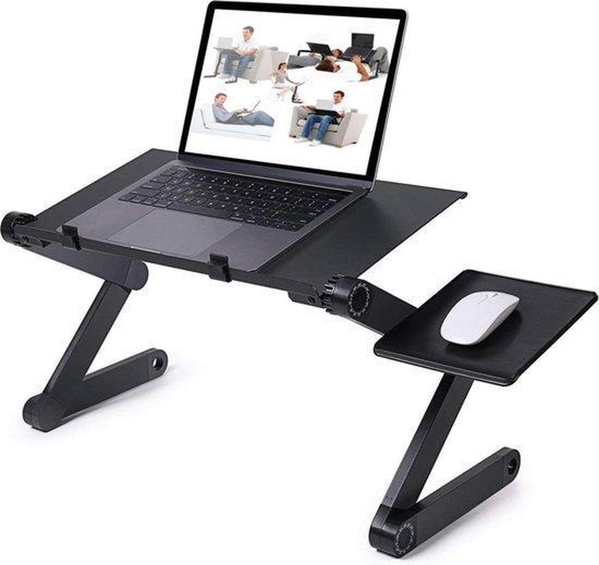 Multidesk - Premium multifunctionele Laptop Standaard incl. Koelventilator – Opvouwbaar & Verstelbaar – Notebook & Table – Eindeloze mogelijkheden – Sta bureau