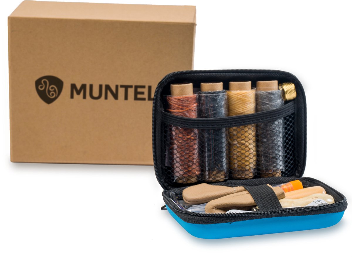 Muntel® Leer Reparatie Set - Leerbewerking - Naaiset - 28 Delig