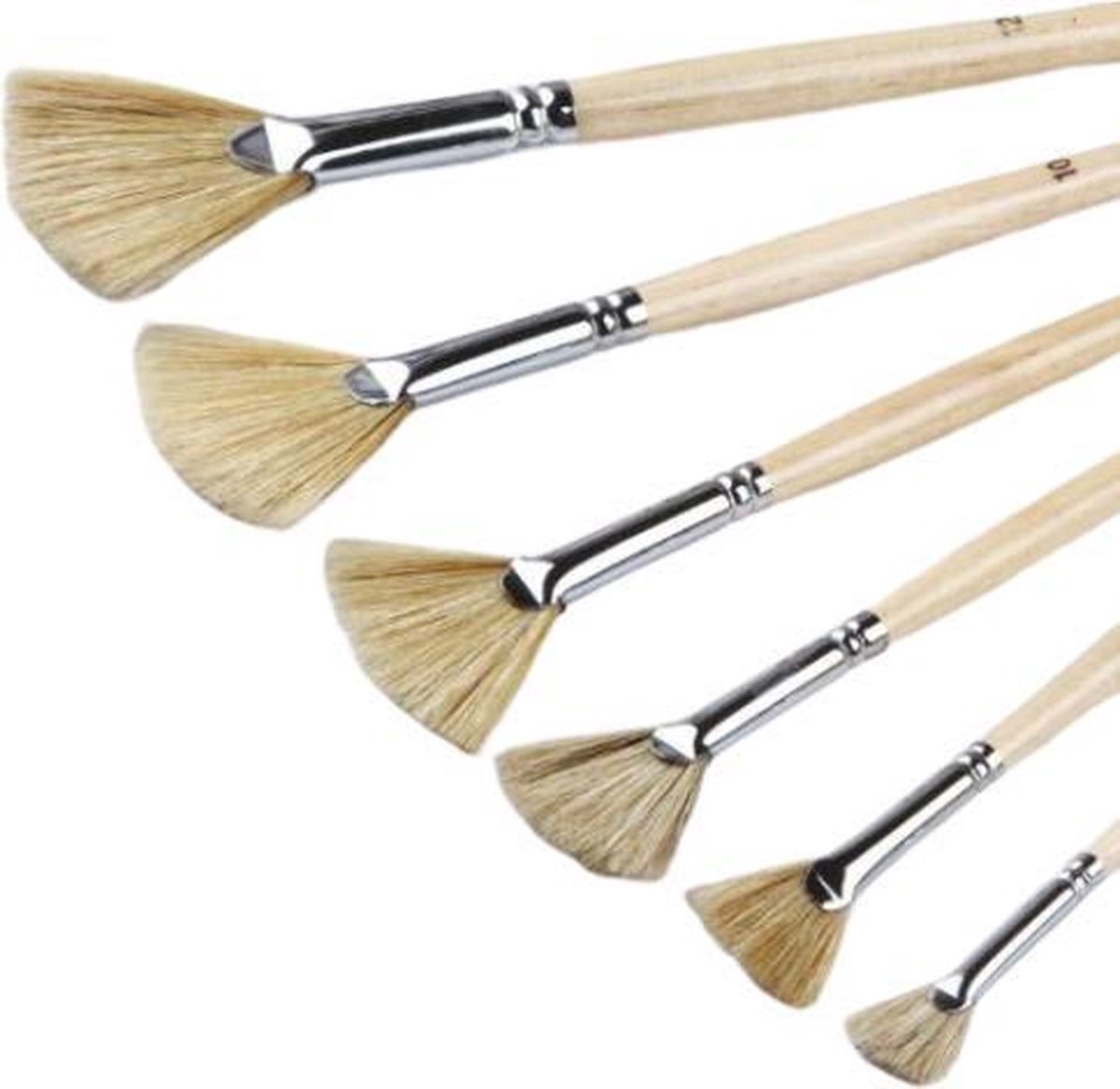 MusBrush Serie 801 - Waaierset varkenshaar 6 delig