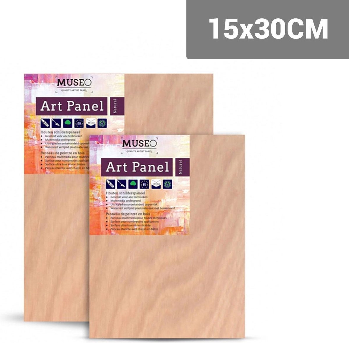 Museo Art Panel Naturel – Houten Schilderspaneel - 15x30cm - 30mm