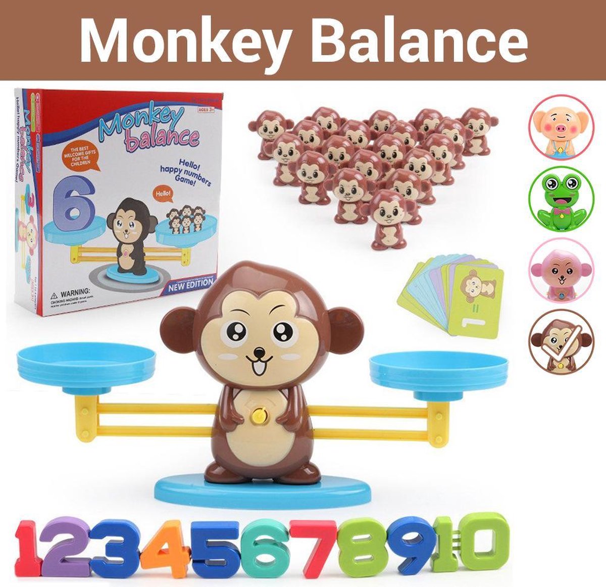 Monkey Balance Game - Speelgoed Jongens & Meisjes - Ik Leer Rekenen - Aap Speelgoed / Balansspel