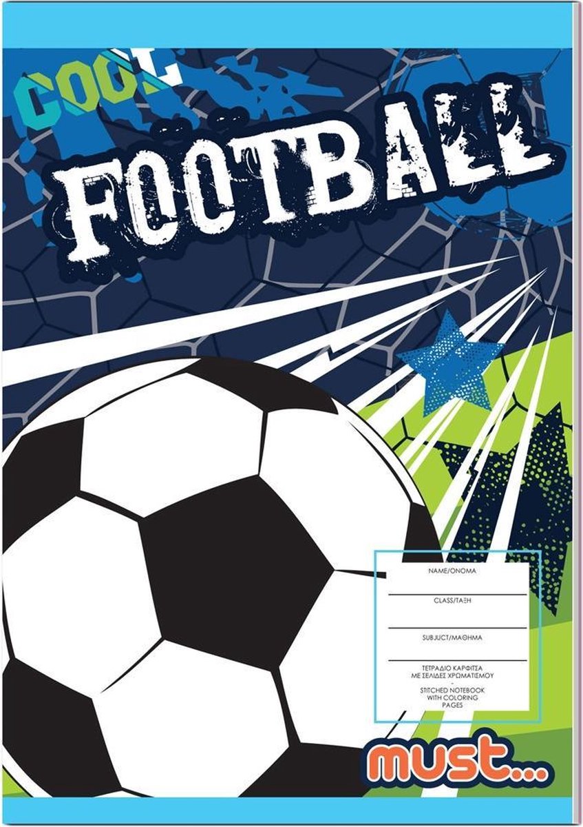 Must Kleur- En Notitieblok Football 17 X 24 Cm Papier Blauw