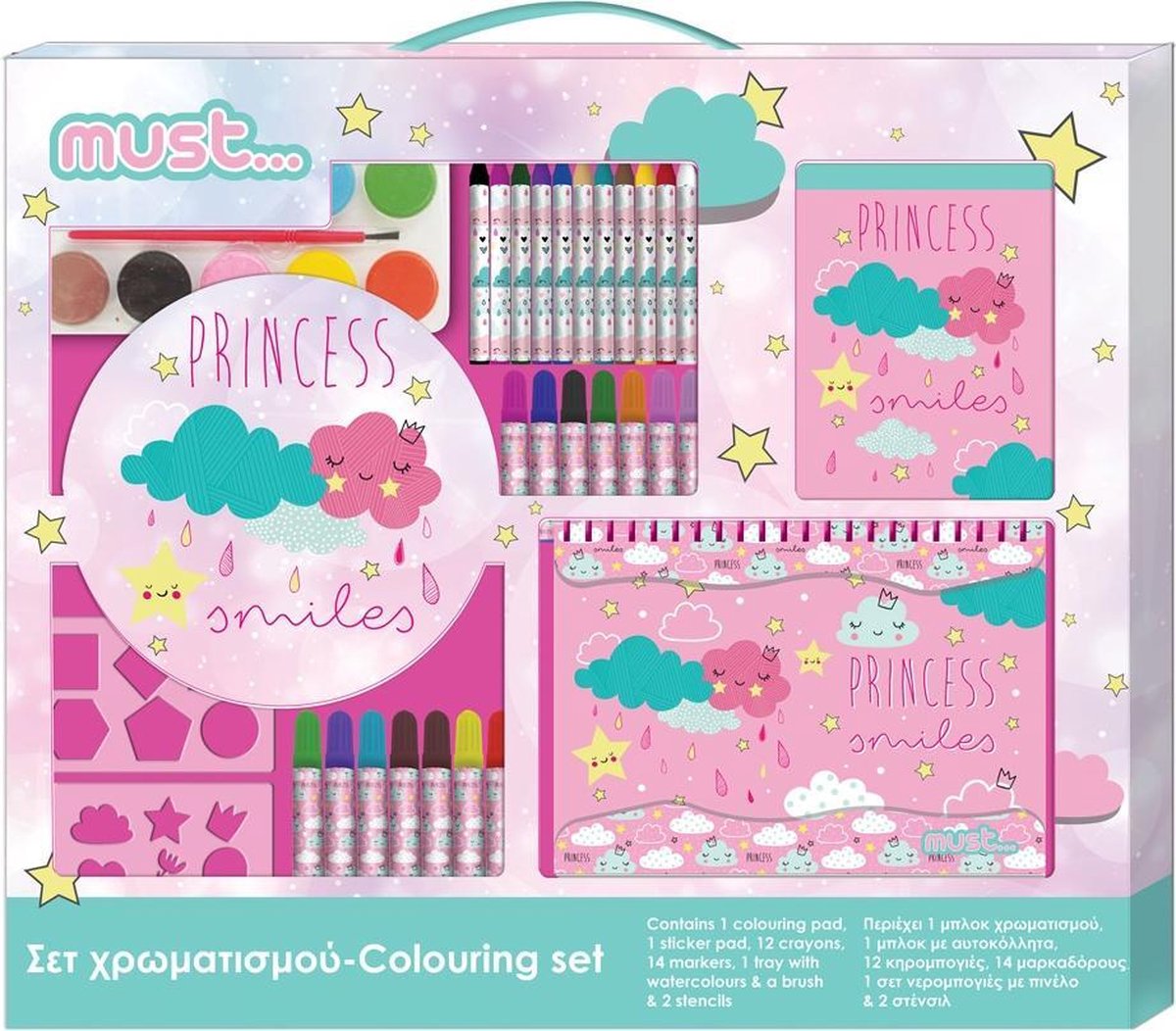 Must Kleurset Cloud Princess Meisjes 54 X 47 Cm Roze 32-delig