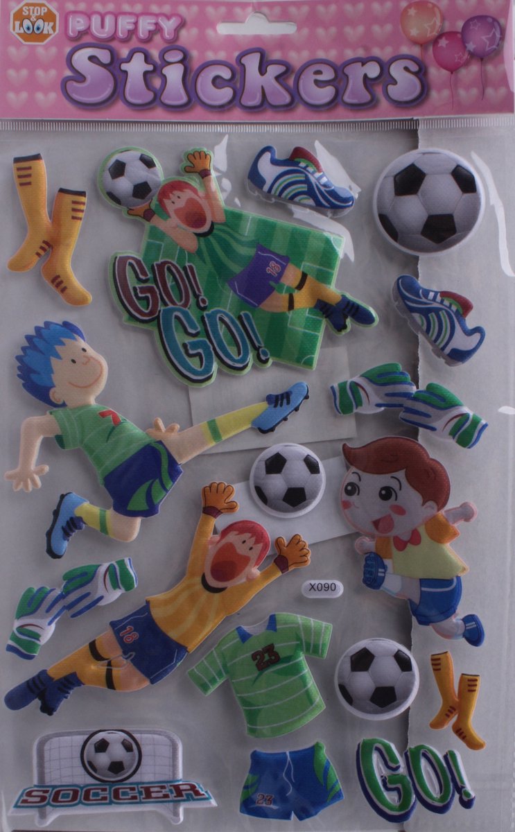 Must Stickervel Puffy Voetbal Junior 19 X 27 Cm 17-delig