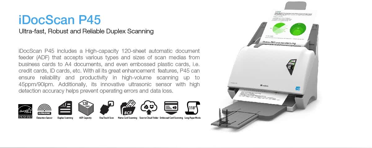 Must iDocScan P45 High Speed Document Scanner