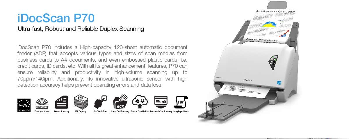 Must iDocScan P70 High Speed Document Scanner