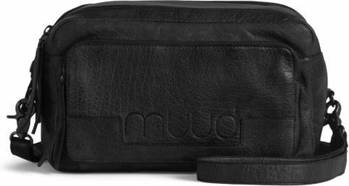 Lederen Crossbody bag Stavanger zwart - MUUD