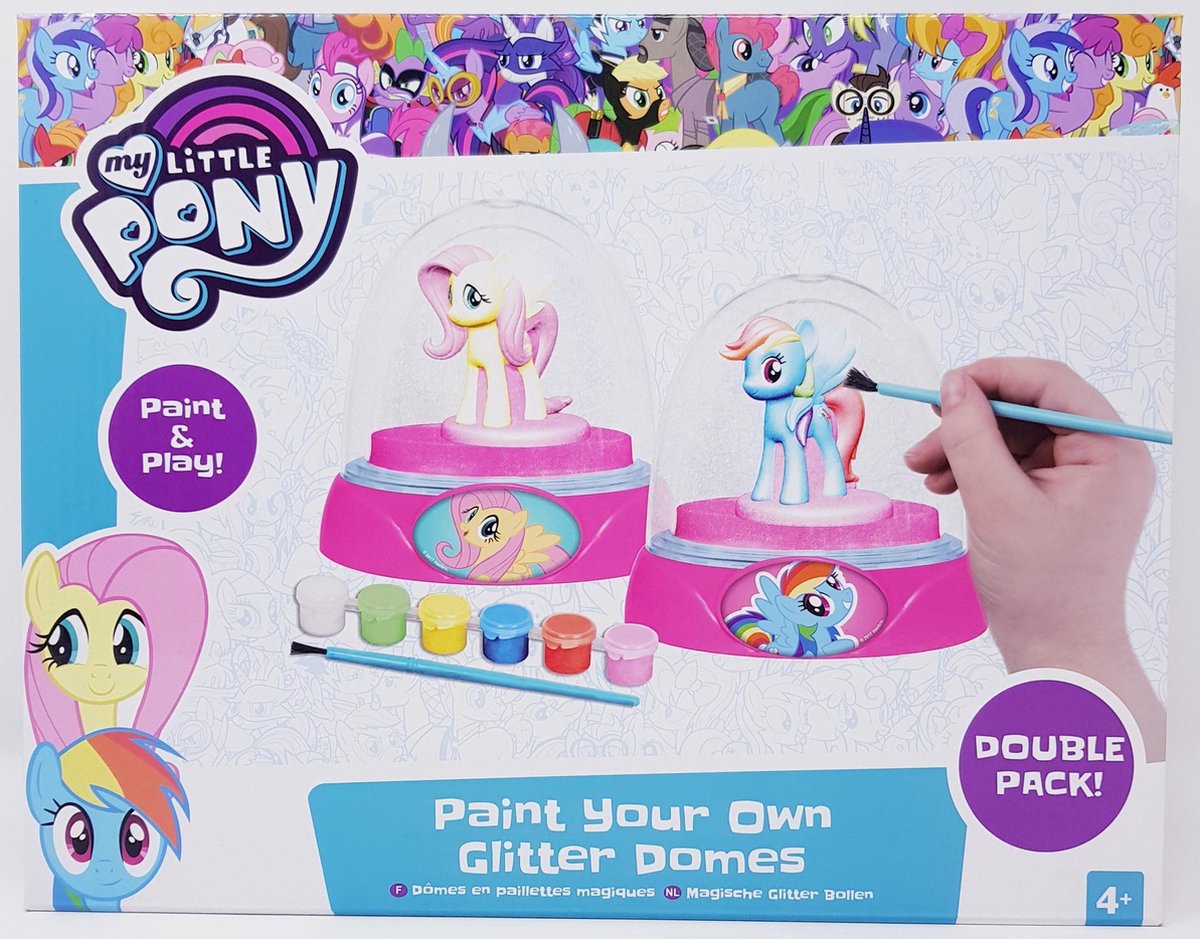 MY LITTLE PONY GLITTER BOL - 2 STUKS - SCHILDER JOUW EIGEN GLITTER BOL