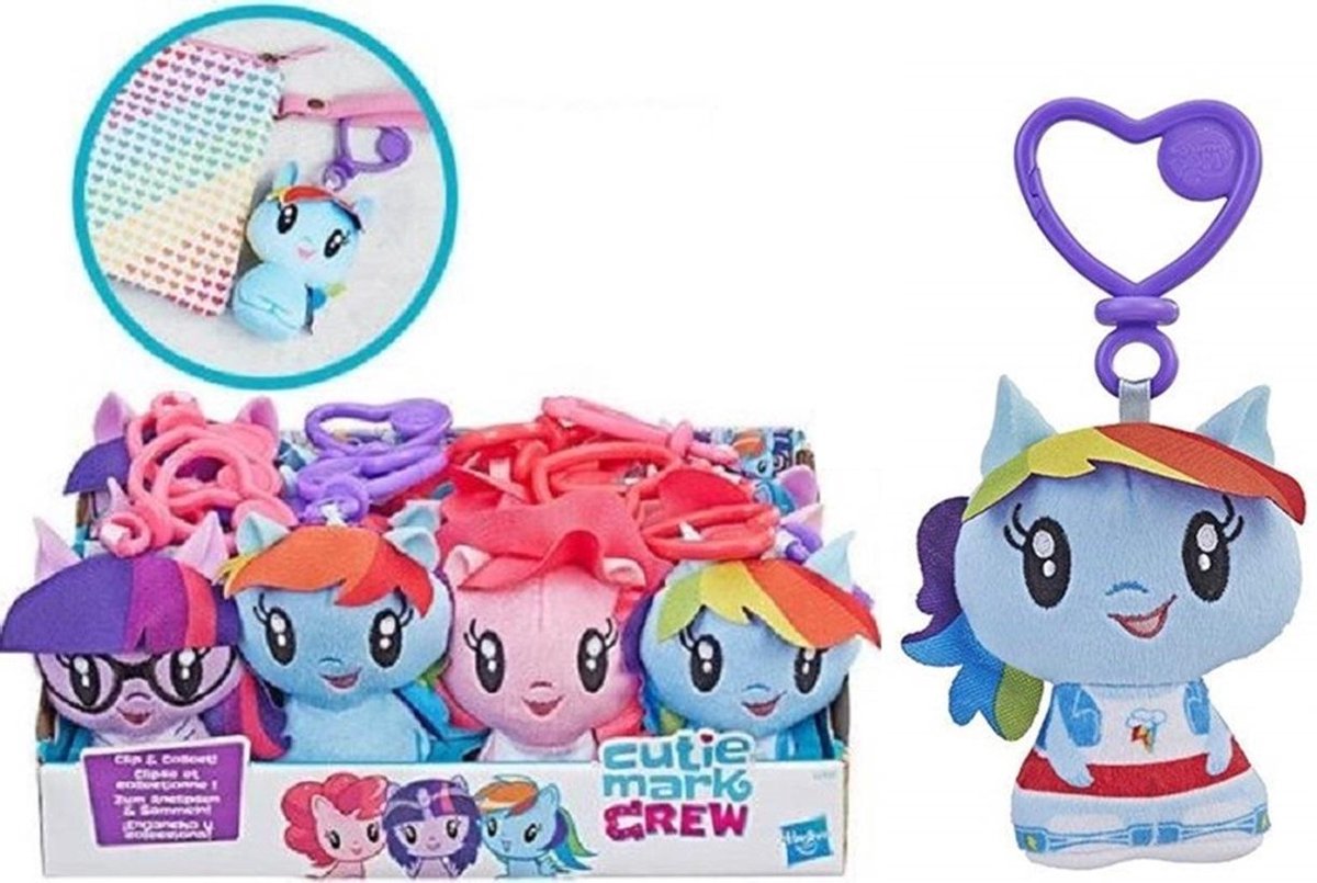 My Little Pony Rainbow Dash Pluche speelfiguur - Clipje voor schooltas - Sleutelhanger