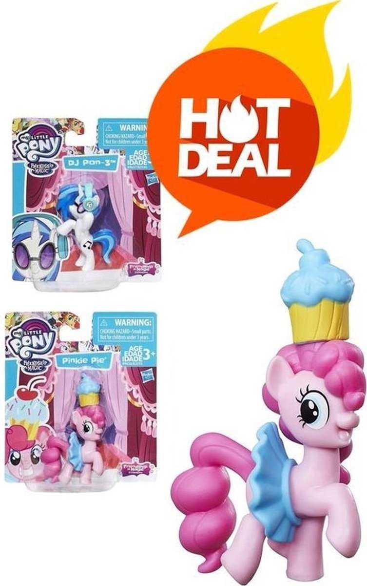 My Little Pony figuurtjes Story Pack - DJ-Pon - Pinkie Pie - 4 CM - Voordeelbundel