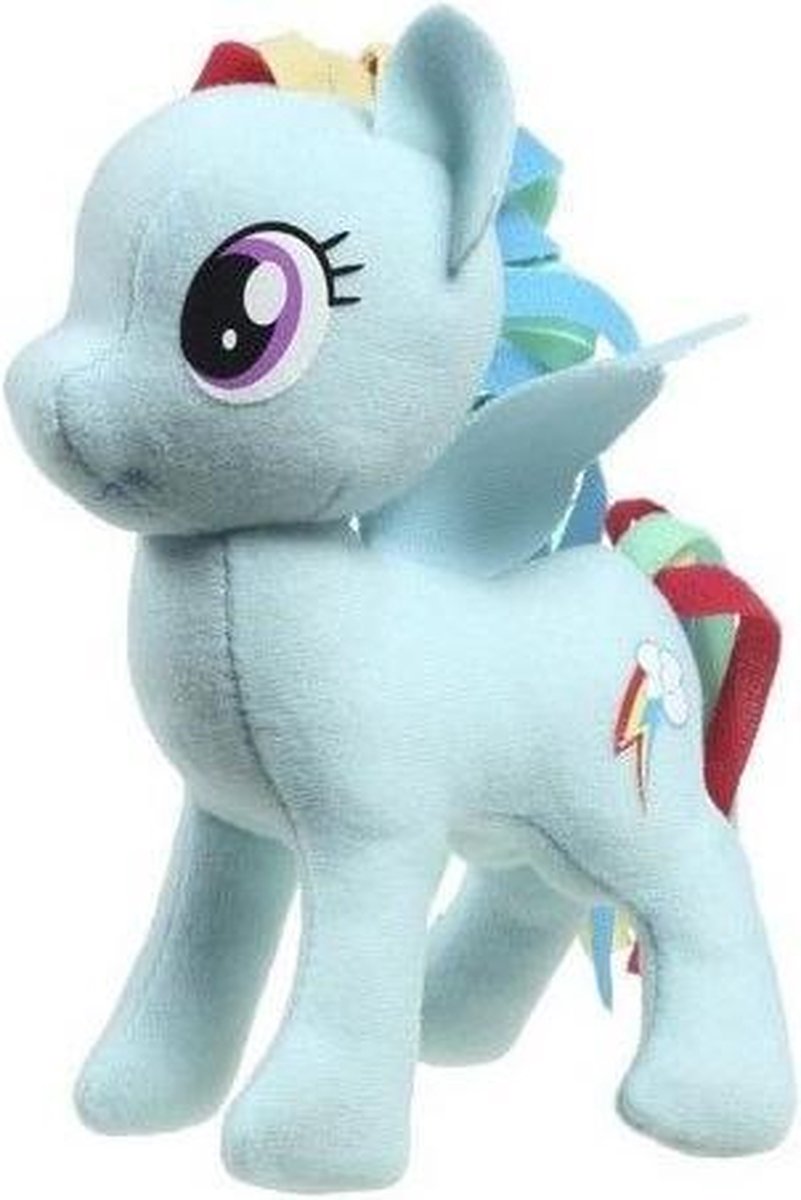 Pluche My Little Pony Rainbow dash speelgoed knuffel blauw 13 cm - Hasbro speelgoed knuffels