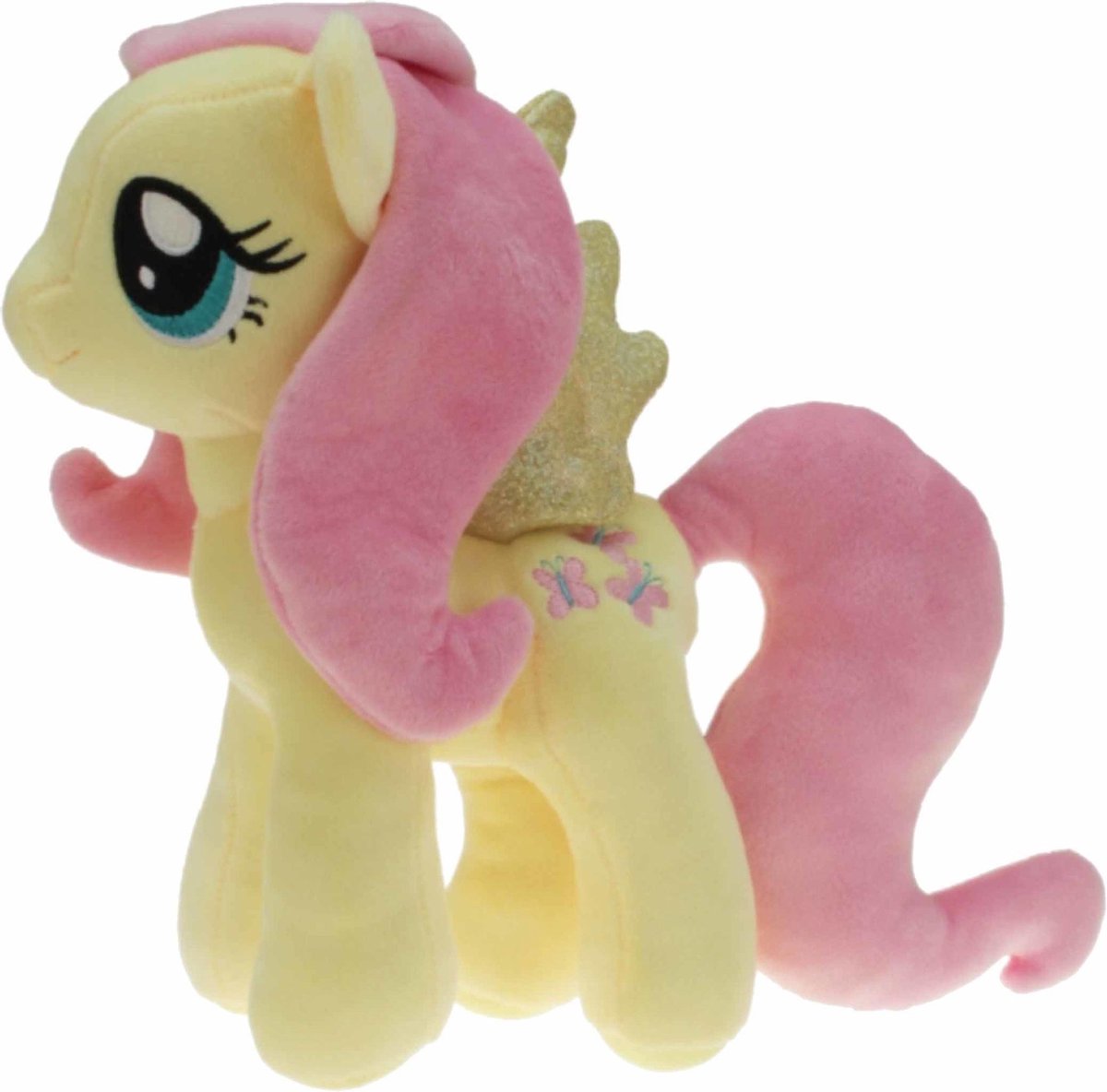 Pluche gele My Little Pony Fluttershy knuffel 27 cm speelgoed - Eenhoorn  - Cartoon knuffels - Speelgoed voor kinderen