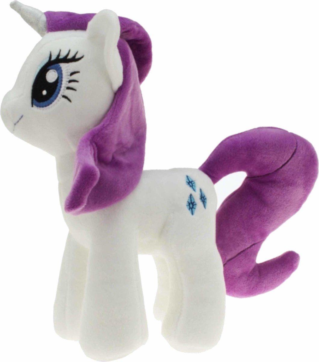 Pluche wit/paarse My Little Pony Rarity knuffel 27 cm speelgoed - Eenhoorn - Cartoon knuffels - Speelgoed voor kinderen