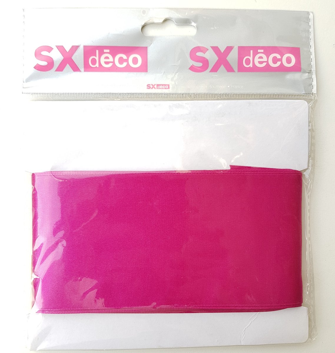 Breed satijnlint 7 cm x 5 meter fuchsia roze - lint - satijn - fuchsia roze