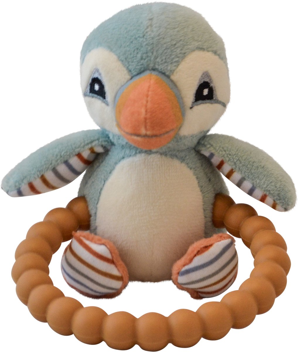 My Teddy - My First Puffin - Rammelaar - Met bijtring - Silicone - Blauw