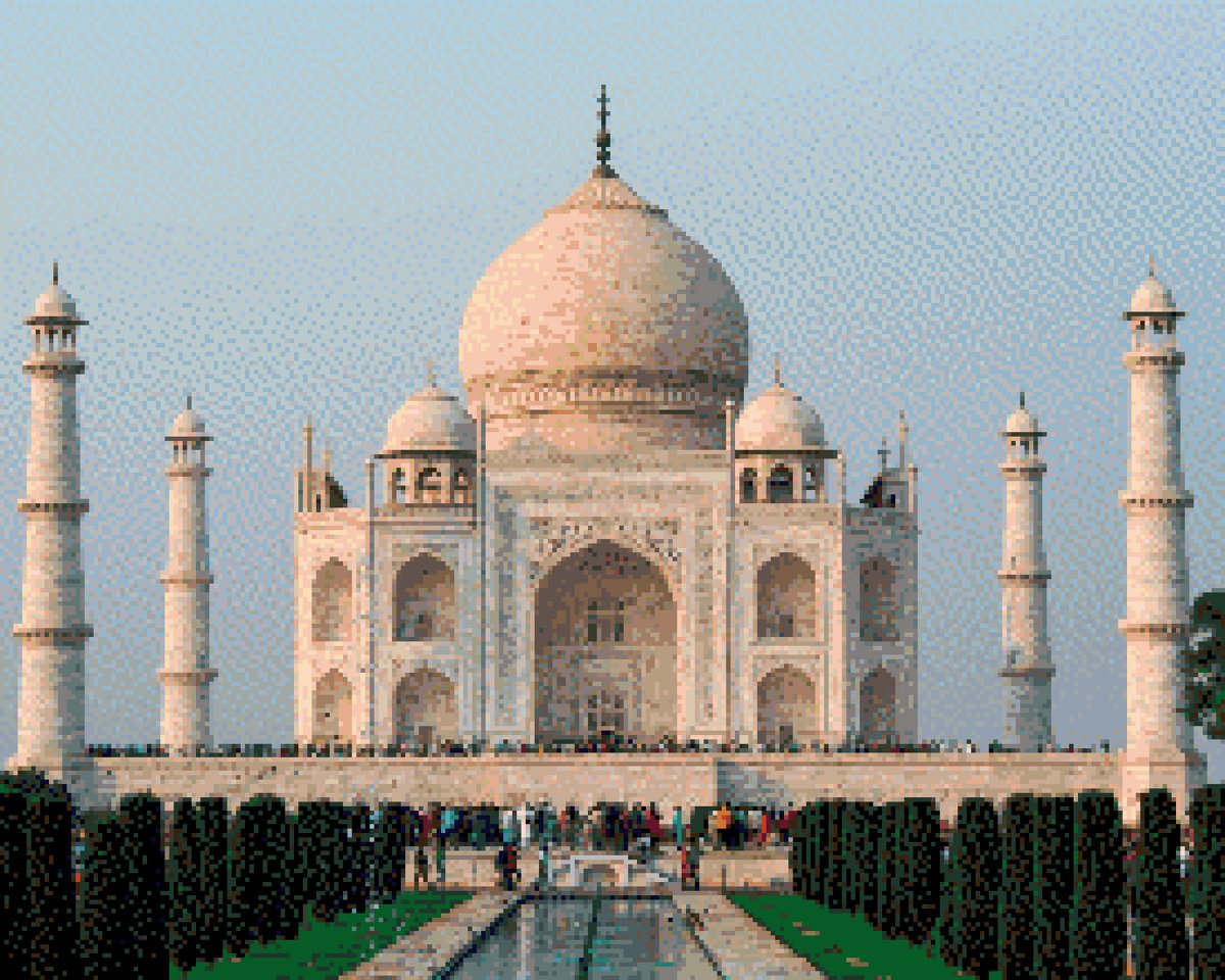 MyHobby Borduurpakket – Taj Mahal India 50×40 cm - Aida 5,5 steken/cm - 100% katoen