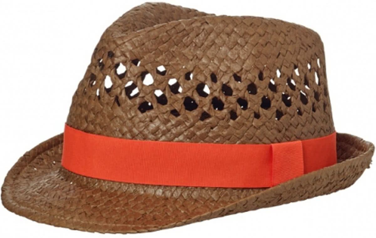 Street style trilby donker strohoedje L/xl (58 cm)