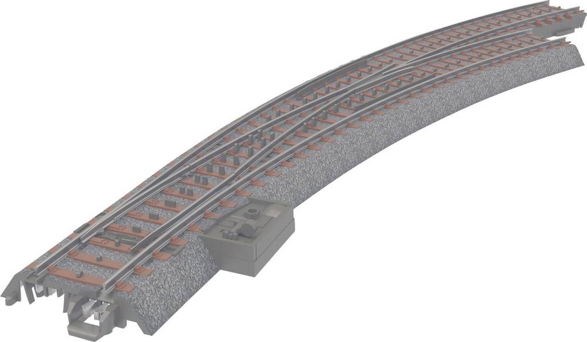 H0   C-rails (met ballastbed) 24772 Slanke wissel, Rechts 30 ° Met handbediening