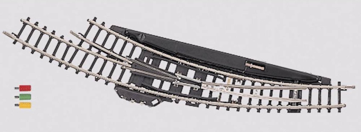 Z   miniclub rails 8569 Gebogen wissel, Elektromechanisch, Rechts 30 ° 195 mm