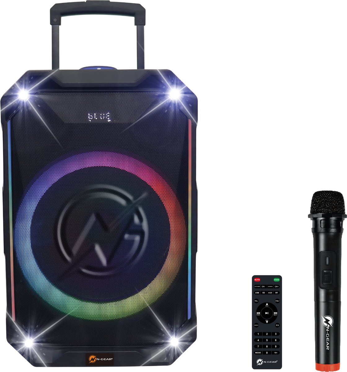   THE FLASH 1240 - Bluetooth Speaker - Karaoke set & Partybox in 1 + Microfoon