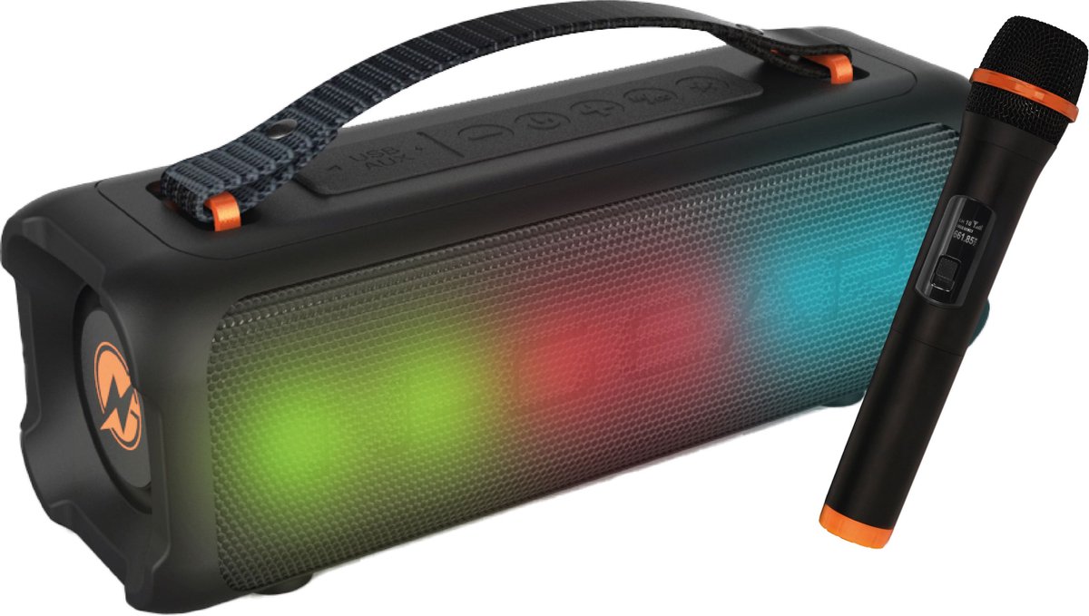 N-Gear Blazooka 703B - Bluetooth Speaker - Karaoke Set - Party Box met Microfoon - Zwart