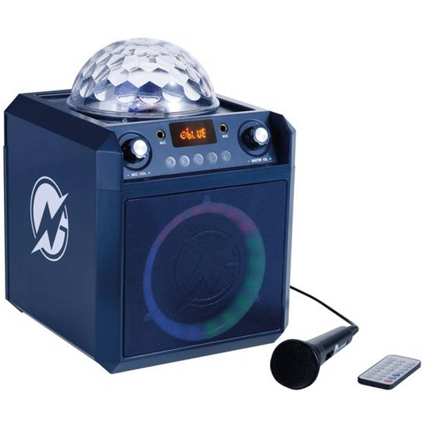 N-GEAR Block Party 602 XL - Karaoke set met 2 Microfoons - Bluetooth Party Speaker Draadloos - Space Blue