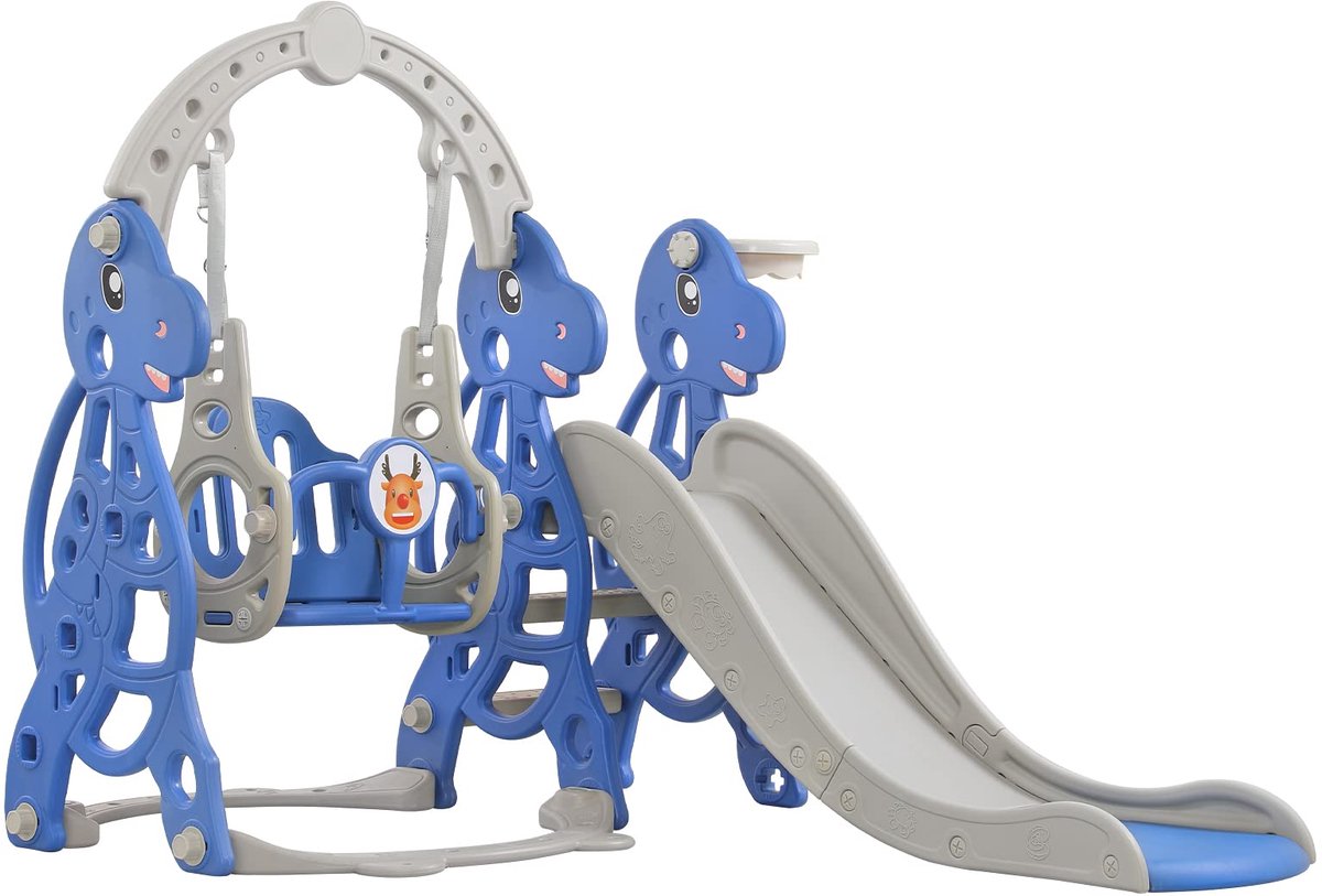   kinderglijbaan 4-in-1 glijbaan indoor multifunctionele babyglijbaan met basketbalring & schommel & opvouwbare glijbaan tuinglijbaan vanaf 1 jaar kinderglijbaan max tot 50KG, type B