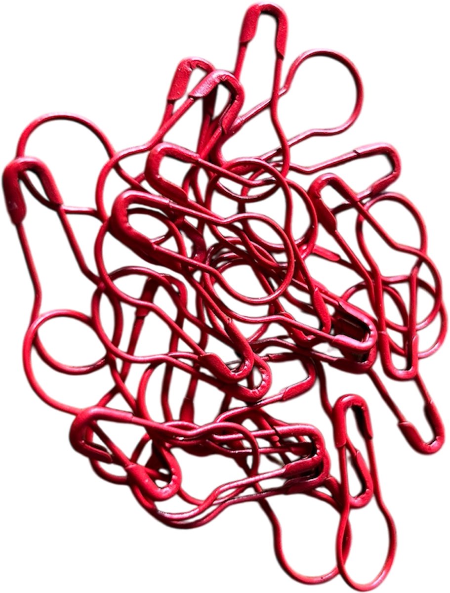   - 25 Rode metalen steekmarkeerders / veiligheidsspelden