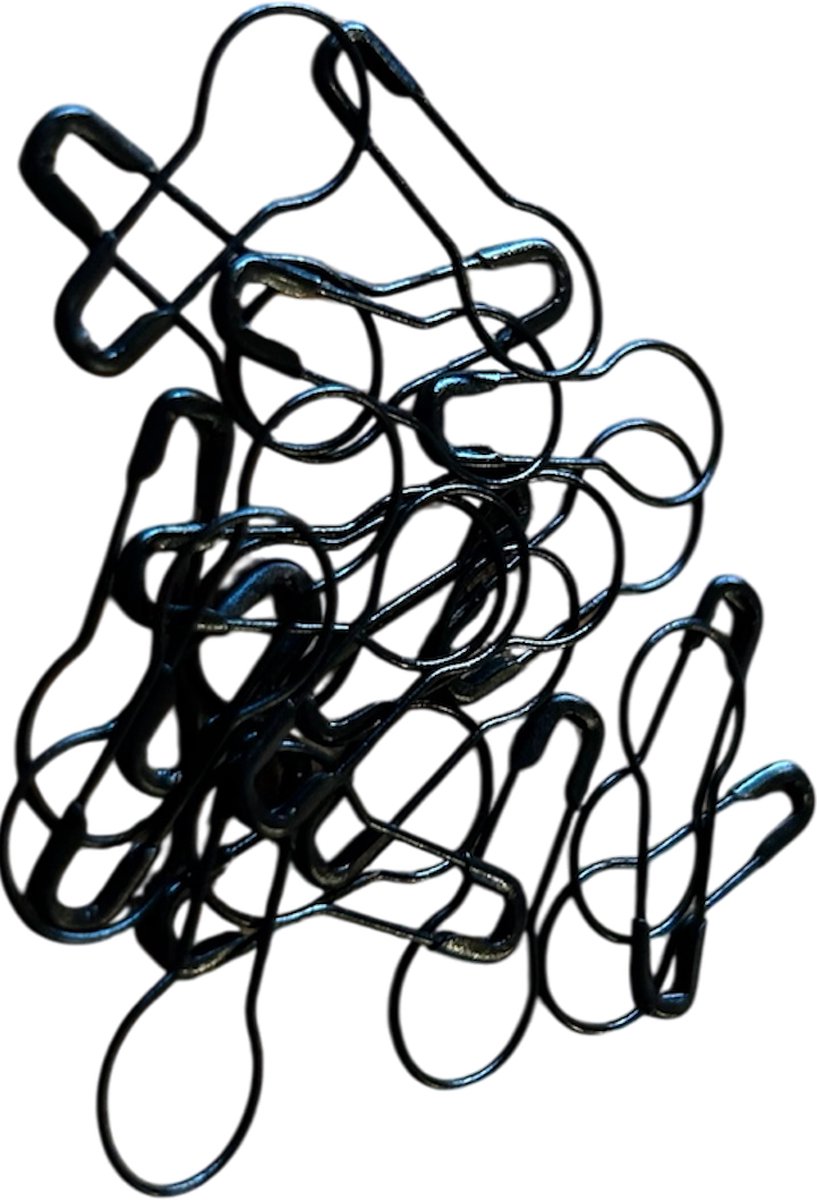   - 25 Zwarte metalen steekmarkeerders / Veiligheidsspelden