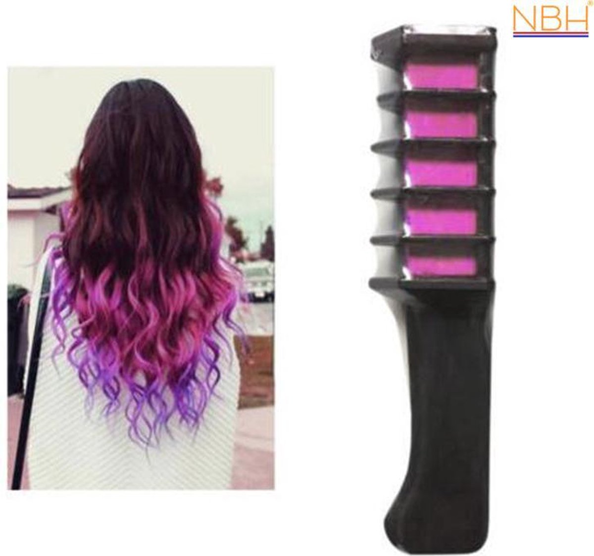 Roze- Rode Haarkrijt, Mini wegwerp Haarkleur kam