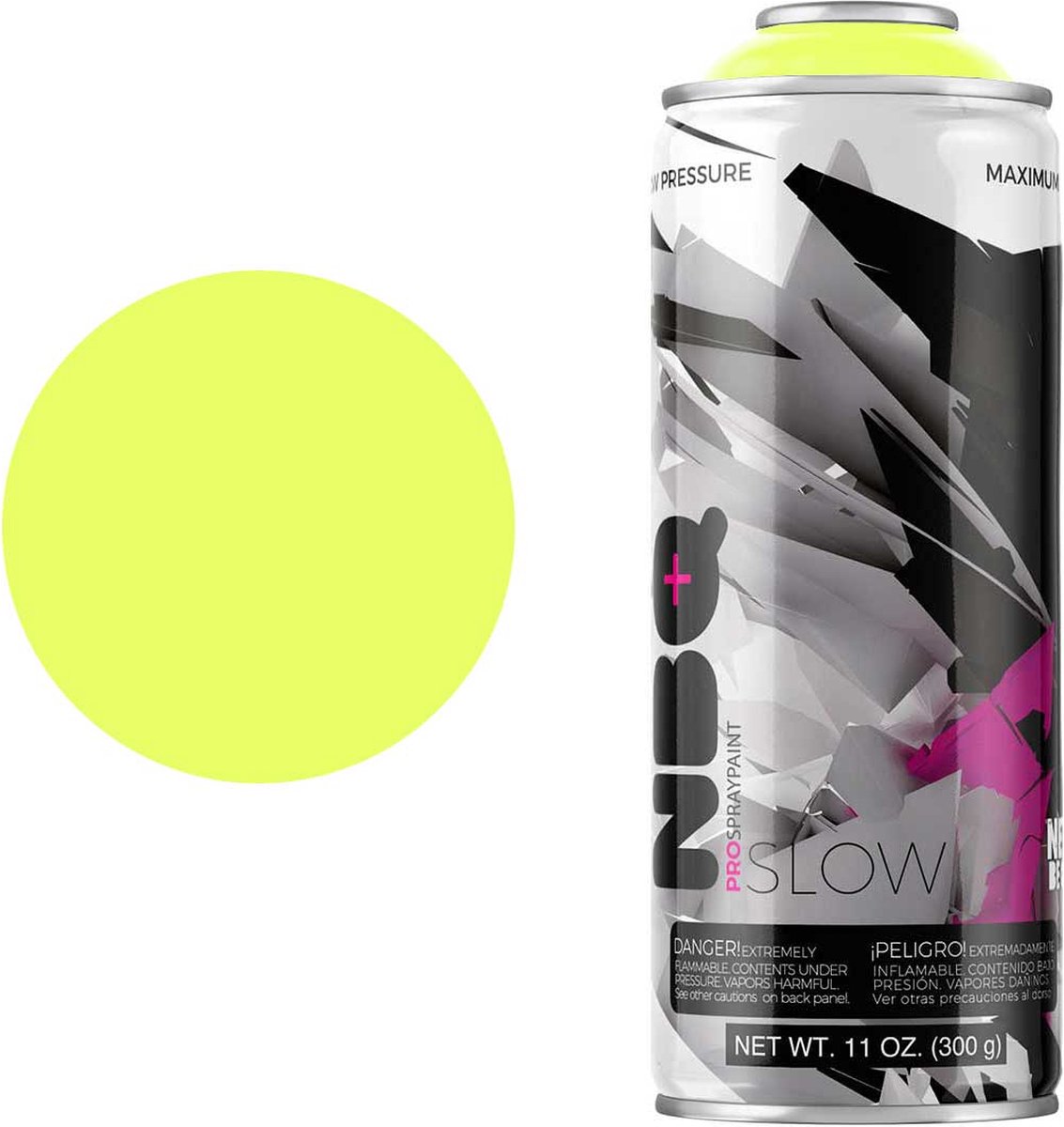 NBQ Slow - Spuitbus verf - 400ml - Matte afwerking - Hoge druk - AMARILLO NUCLEAR / NUCLEAR YELLOW