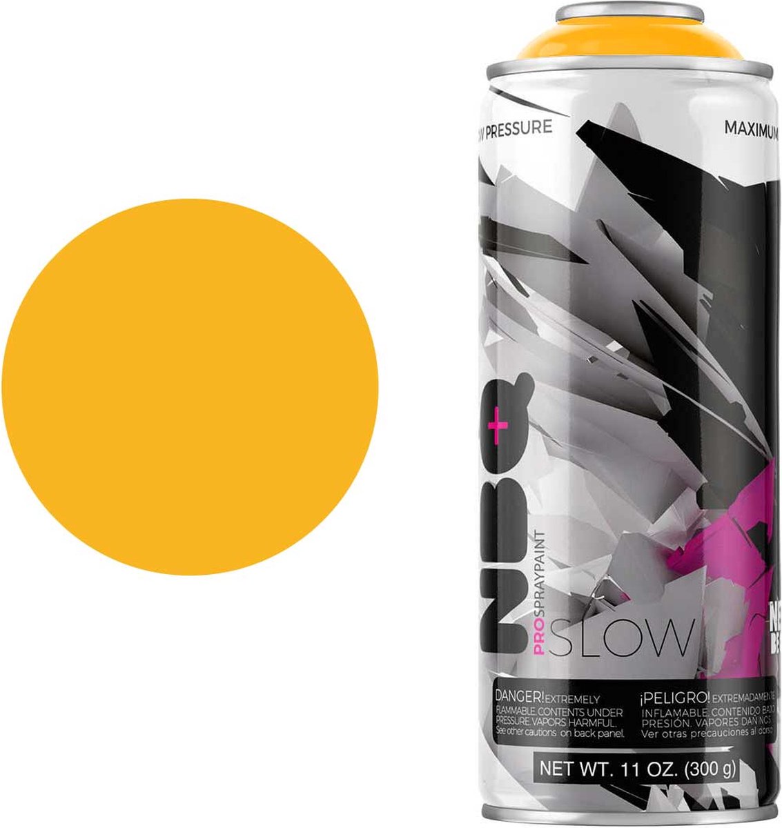 NBQ Slow - Spuitbus verf - 400ml - Matte afwerking - Hoge druk - AMARILLO TÓXICO / TOXIC YELLOW