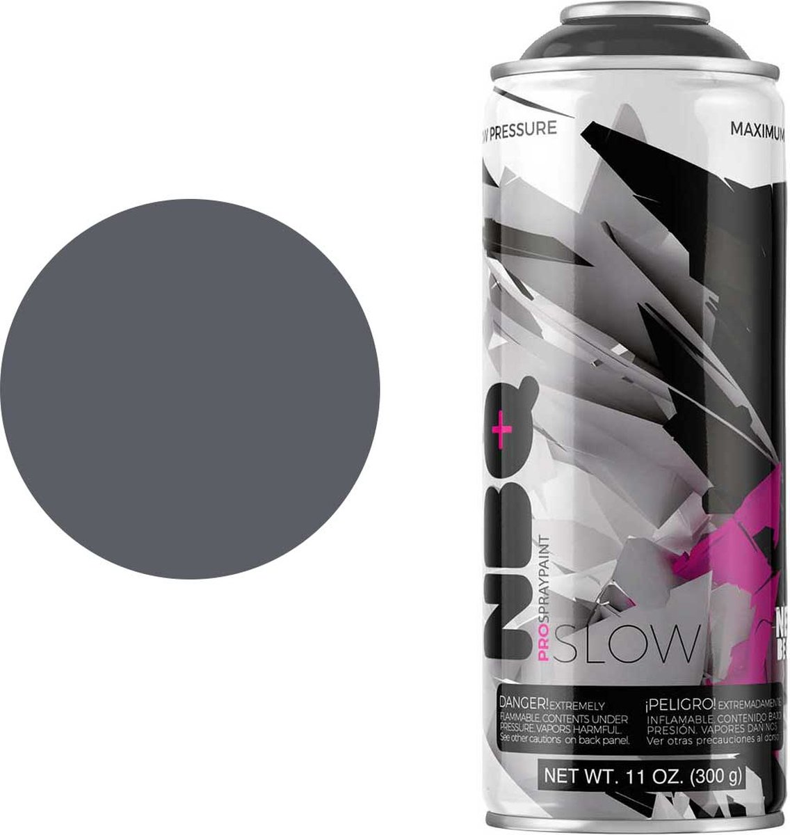 NBQ Slow - Spuitbus verf - 400ml - Matte afwerking - Hoge druk - GRIS MENHIR / MENHIR GREY