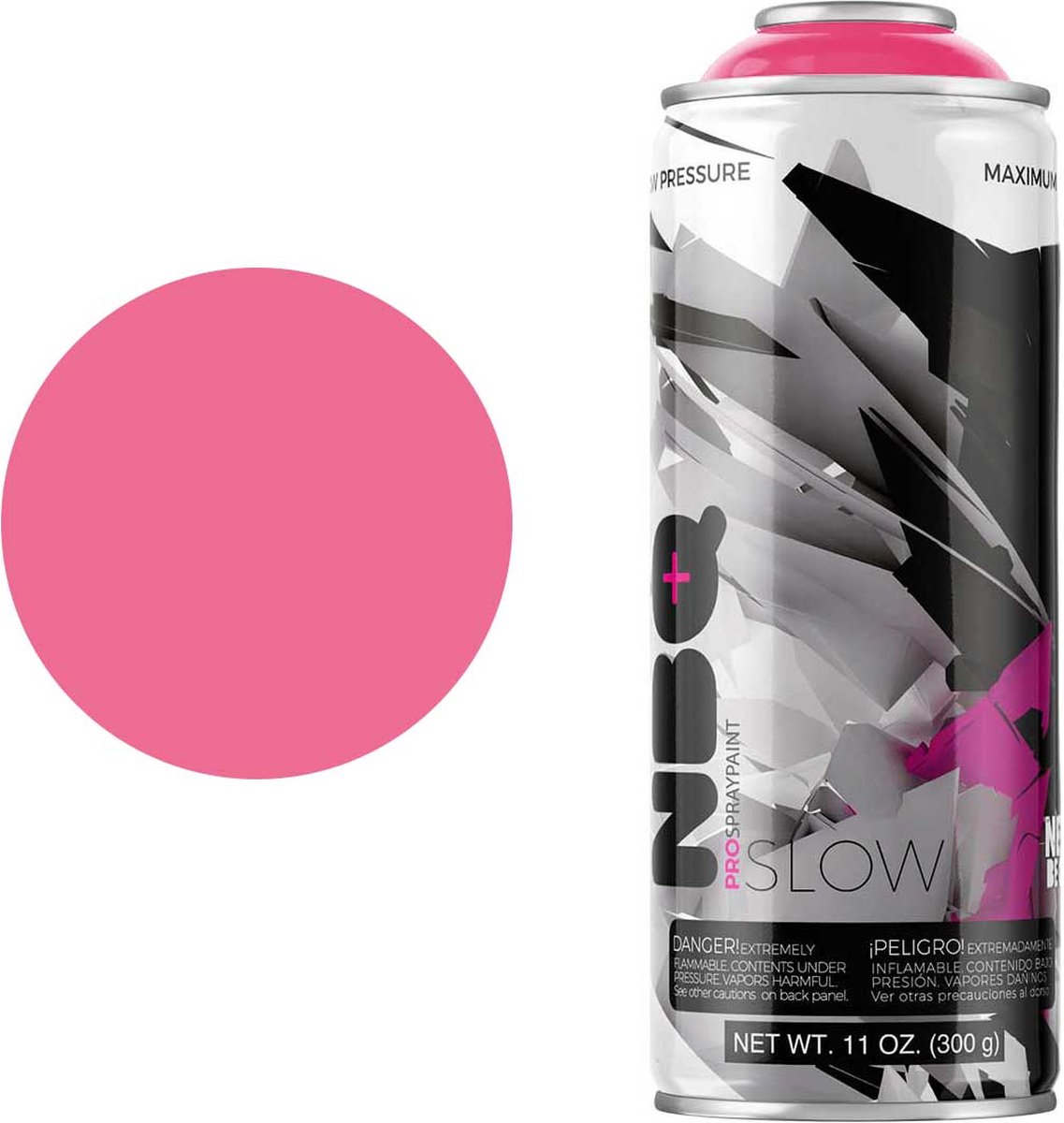 NBQ Slow - Spuitbus verf - 400ml - Matte afwerking - Hoge druk - MAGENTA CLARO / LIGHT MAGENTA